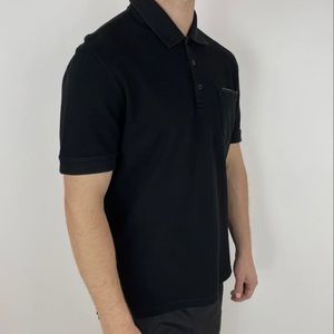 GIVENCHY BLACK POLO 3 BUTTONS T-SHIRT SIZE L MADE IN ITALY TEE